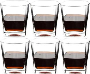 Steklo (Pack of 6) Crystal Clear Party Square Whiskey glasses Set Glass Set Whisky Glass
