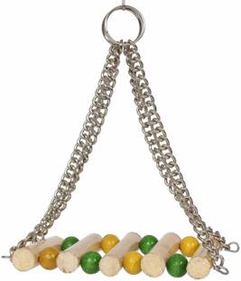 Jainsons Pet Products Bird, Parrot, Parakeet, Budgie, Cockatiel Cage Hammock Swing Toy Hanging Toy Wooden Chew Toy, Perch For Bird