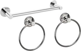 Zesta One Pcs. Of Towel Rod With Two Pcs. Of Towel Ring 24 inch 3 Bar Towel Rod