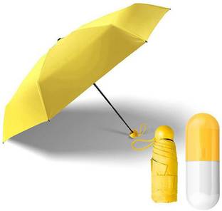 CLOMANA 5 Folding Compact Pocket Capsule Umbrella (Yellow) Umbrella