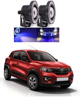 PRTEK High Power 3.5" Projector Universal White LED Fog Light COB Blue Halo Angel Eye Rings DRL Driving Bulbs DC 12V A195 Fog Lamp Car LED for Renault (12 V, 12 W)