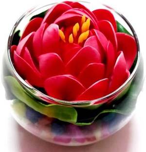 Green Plant indoor Pink Lotus Artificial Flower