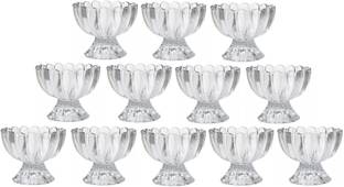 speculo Glass Serving Bowl Transparent Dessert Bowl/Cup for Serving Ice Cream | Salad |Set Of 12
