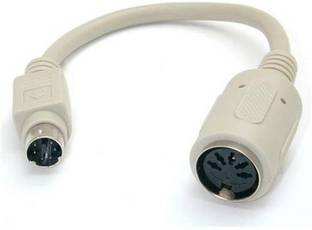 TECHGEAR White PC/AT to PS2 Keyboard Adapter Cable PC/AT to PS2 Keyboard Adapter Cabinet Compatible with Computer