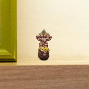 GW Creations Beautiful Cute Baby Ganesha Sitting on Tabla | lord ganesha idol car dashboard| beautiful ganesha statues| ganesha Idols of God| ganesh idol in Spiritual & Festive Décor|Meditating Ganesh murti |Ganesh ji ki murti|ganpati | "You must like it Go for it See The Review" Decorative Showpiece  -  6 cm