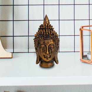 GW Creations Graceful Meditating Blessing Buddha Face With Tray Decorative Showpiece  -  16 cm