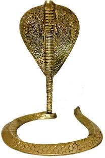 jy Brass Naag Devta God Idol Yellow Colour Decorative Showpiece  -  24 cm