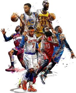DivineDesigns 58 cm Basketball Players Self Adhesive Sticker