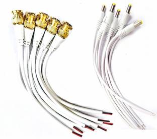 Dev Computer Power Cord 0.18 m 10 Pc BNC Connector with Copper Wire Moulded with 2.1mm Connectors Barrel Jack