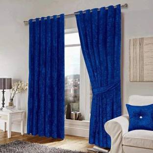 JVIN FAB 243.84 cm (8 ft) Velvet Blackout Long Door Curtain (Pack Of 2)