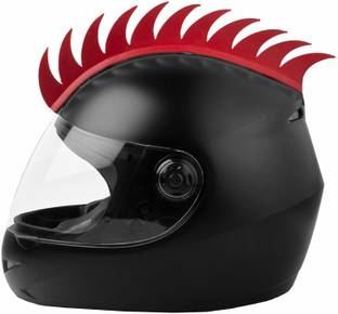 Aayatouch 30.48 cm Helmet Accessory Cuttable Rubber Mohawk/Spikes for All Type Of Helmet (Red) Removable Sticker