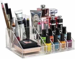 FLYNGO Acrylic Vanity Box Cosmetics Organizer Lip Stick Nail Polish Stand Make up Storage Box Brush Holder Plastic jewelry Storage Makeup Jewelry Cosmetics Cream Vanity Box