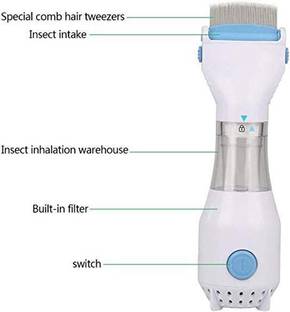 PERILA 240V Electrical Head Lice Comb Lice Solution Chemical Free Kills Head Lice Capture Lice Removal Treatment V-Comb (White)