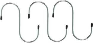 KAAS Stainless Steel Thick"S" Shape Heavy Duty Type S Hook Hanger Hooks Organizer for Hanging Accessories( Size- Medium) Swivel Hook 3