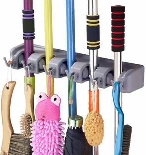 Rixim Grey Plastic Broom Holder