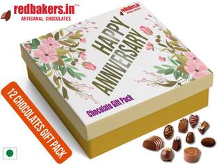 redbakers.in HAPPY Anniversary 12Chocolate Gift Box Truffles