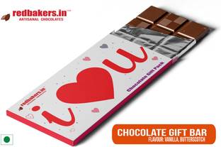 redbakers.in I Love You RED Chocolate Gift Bar Bars