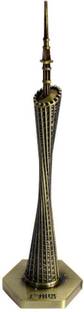 Tejgiftss China Canton Tower Monument Beautiful Metal Tower Statue Idol Table Decor Decorative Showpiece  -  18 cm