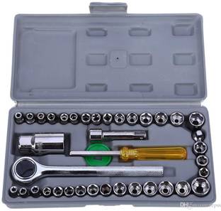 TRENDBIT 40 in 1 Screw Driver Set PCS Automobile Motorcycle Tool Box Set Socket Wrench Sleeve Suit Hardware Auto Car Repair Tools Socket Home Tool kit Set|Wrench Tool kit| Socket Set