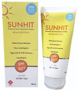 Nukind Sunscreen - SPF 50 PA+++ Sunhit Premium Sun Protection Lotion100ml With Free Nface Fairness Cream-20g