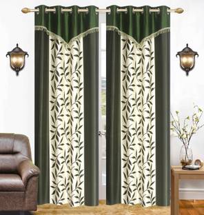 Ville Style 214 cm (7 ft) Door Polyester Semi Transparent Curtain (Pack Of 2)