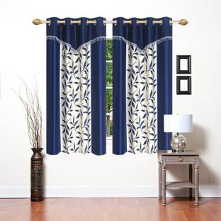 Ville Style 153 cm (5 ft) Polyester Semi Transparent Window Curtain (Pack Of 2)