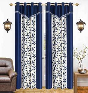 Ville Style 214 cm (7 ft) Door Polyester Semi Transparent Curtain (Pack Of 2)