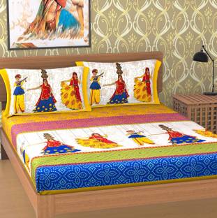 shree sd creation 170 TC Cotton Double Printed Flat Bedsheet