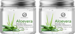 Nuerma Science Bio Organic 99% Pure Aloevera Gel with Natural Ingredients & No Added Color | Fragrance & Alcohol (Pack of 2)