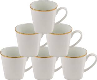 SONAKI Bone China Tea Cups/Coffees with Real Gold Line Small Size Bone China Coffee Mug