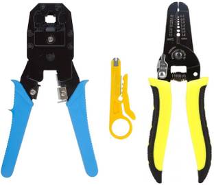 Inditrust Rj45 Rj11 Crimping Tool Ethernet Cable Lan Cable Crimper Cutter Stripper Plier with 10-22 Awg Wire Stripper Wire Crimper and Multi-Function Hand Tool Professional, Crimping Tool, Rj45 Crimping Tool, Crimping Tool Set, Hydraulic Crimping Tool, Cable Crimping Tool, Crimper, Wire Crimping Tool, Wire Crimper, Lan Crimping Tool Wire Cutter