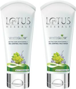 LOTUS HERBALS Whiteglow Active Skin Whitening + Oil Control Facewash(Pack Of 2) Face Wash