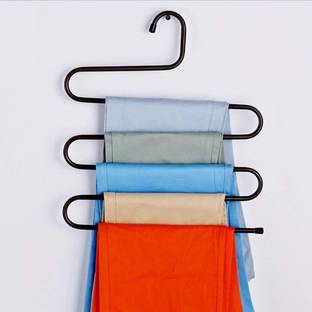 Kanha Stainless Steel Metal S-Shape 5 Layers Trouser Pants Hanger Closet Organizer
