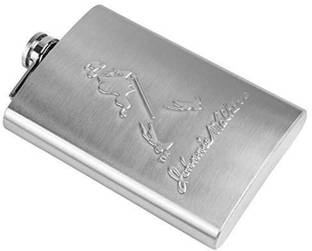 MOHAK Johnnie Walker Embossed Design 10 oz (295.5 ml) Hip Flask Stainless Steel Drinks Wine Whiskey Pocket Holder, Silver Hip Flask