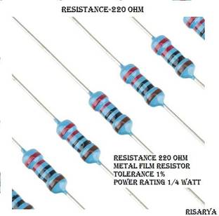 RISARYA 220 OHM RESISTANCE,100PCS,1%,MFR,1/4 W Fixed Resistor