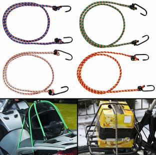 M MOD CON Multipurpose Ultra Strong & Flexible Bungee Rope/Bike Luggage Rope Pack of 4 Multicolor