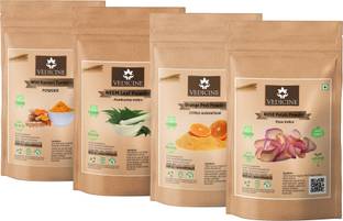 VEDICINE 100% Oragnic Wild Kasturi Turmeric Neem Leaf Orange Peel & Rose Petal Powder For Face