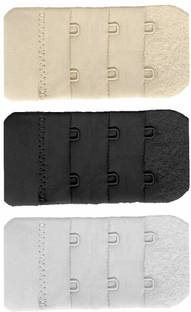 Wooger Bra Hook Extender 2 Hook 3 Eye (Multi color Pack Of 3) Hook Extender