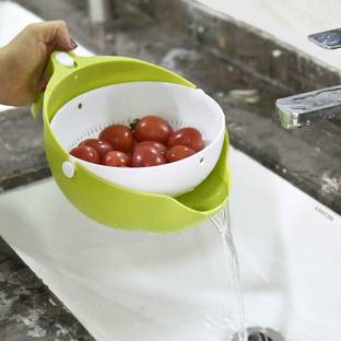 Shopping & Mart 2 IN 1 Mesh Strainer Basket Washing, All Types of Fruits, Vegetables Plastic Fruit & Vegetable Basket
