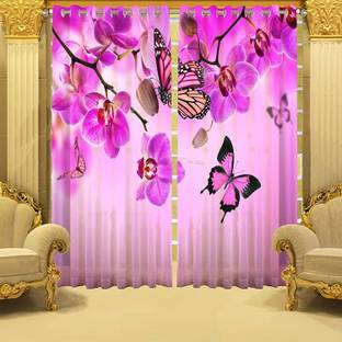 BELLA TRUE 213.36 cm (7 ft) Polyester Blackout Door Curtain (Pack Of 2)