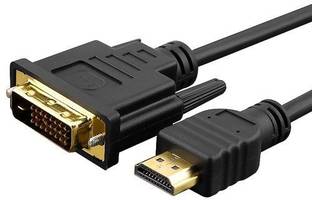 microware DVI Cable 1.5 m HDMI Input to DVI D 24+1 Pin Output Cable Adapter for Display, DVI-D Male to HDMI Male High Speed Support 1080P Full HD