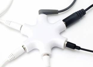 Triangle Ant White 6 Way 3.5 mm™ Jack Multi Headphone Audio Splitter white Phone Converter