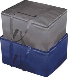Billion Designer 2 Pieces Rexine Jumbo Attachi Bag Travel Handbag Storage Carrying Bag, Blanket Cover,Duffle,Travel Multi-Purpose Bag (Blue & Grey) BILLION034748