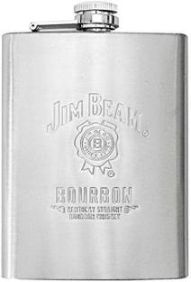 CPEX Jim Beam Stainless Steel Silver Hip Flask Whiskey Vodka Wine Alcohol 236ml (8oz) Hip Flask