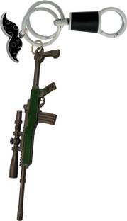 MGP FASHION Military Skin AWM Snipper Weapon Battleground Real 3D Metal Body Gun kar keyring Key Chain