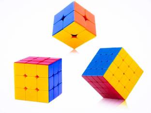 Authfort High Speed Stickerless Magic Cube, (Multicolour) - Pack of 3