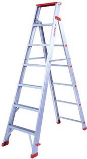 Alco 6-step Heavy Duty Foldable multipurpose Aluminium Ladder (with anti skid shoes) 7-feet Aluminium Ladder
