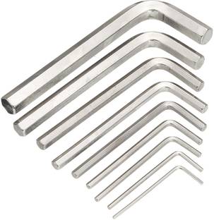 Inditrust 9 Pieces Hex Allen Key Wrench L Shape Repair Tool Set Allen Key Set
