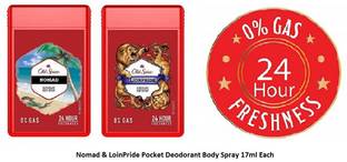 OLD SPICE Nomad & Lionpride Pocket Deodorant Body Spray (17ml x 2 = 34ml) Body Spray  -  For Men