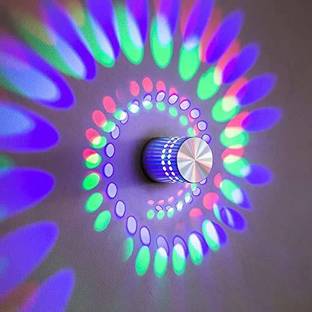 spark world LED 3 Watts Spiral Decorative Theme Interior Wall Light with Metallic Body Post Light Outdoor Lamp
